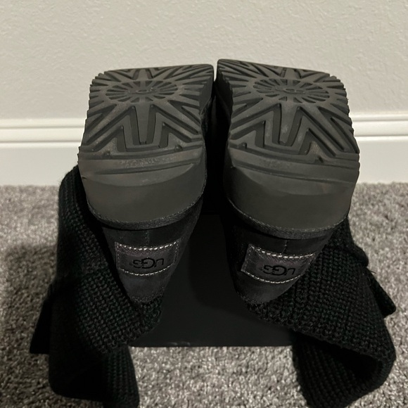 UGG Black Suede Boots(Knit ) size 10 - Picture 6 of 7